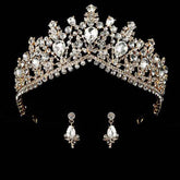 Wedding bridal crown with luxury earring rhinestone headband - Acapparelstore