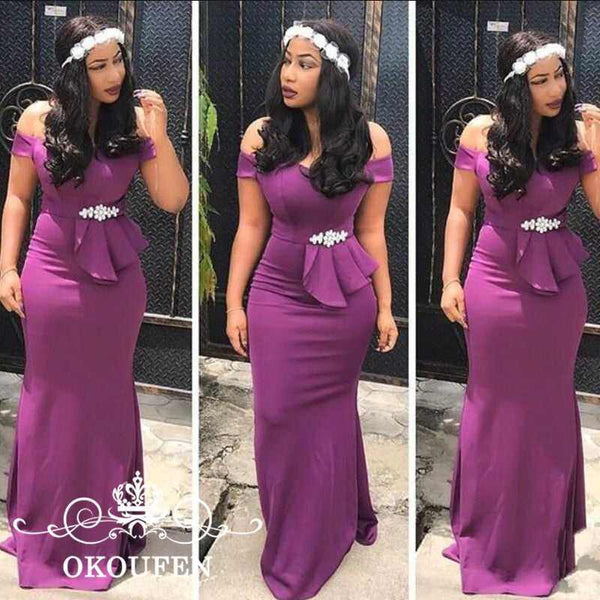 Beautiful Purple Mermaid Bridesmaid Dresses – Acapparelstore