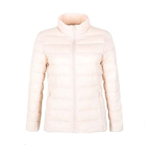 Jacket Stand Collar Warm OutwearNew Matte Woman's Ultra Light Duck Down Jacket Stand Collar Warm Outwe