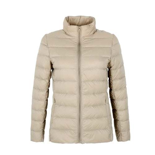 Jacket Stand Collar Warm OutwearNew Matte Woman's Ultra Light Duck Down Jacket Stand Collar Warm Outwe