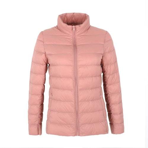 Jacket Stand Collar Warm OutwearNew Matte Woman's Ultra Light Duck Down Jacket Stand Collar Warm Outwe