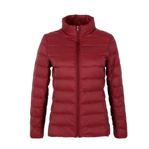 Jacket Stand Collar Warm OutwearNew Matte Woman's Ultra Light Duck Down Jacket Stand Collar Warm Outwe