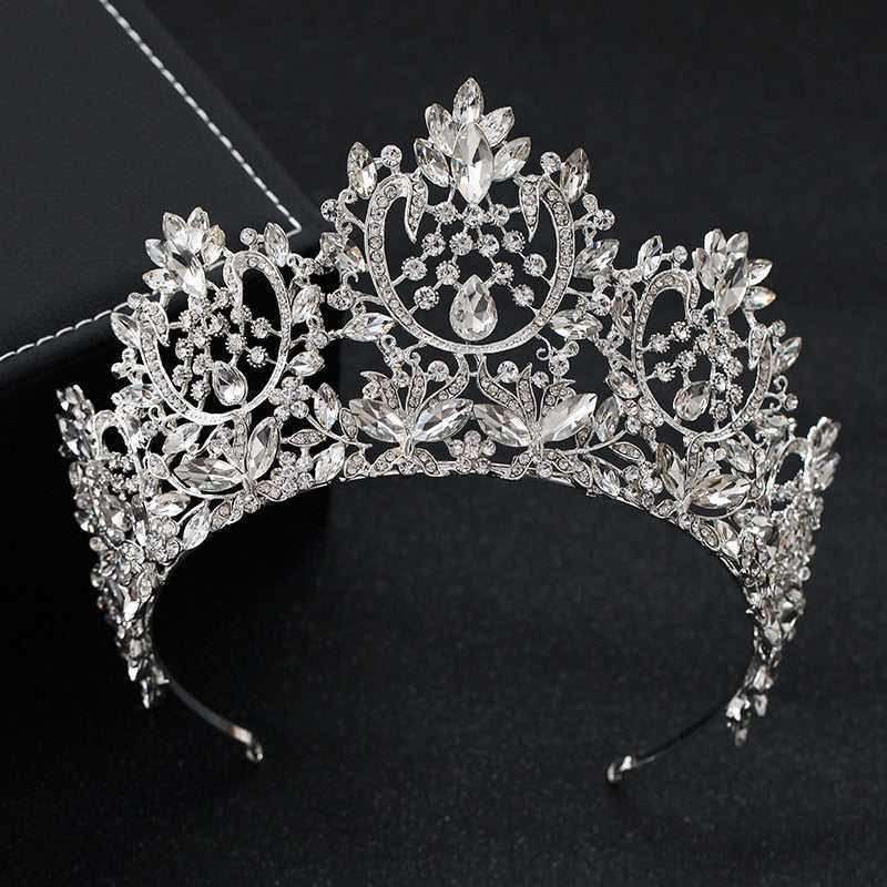 Vintage Luxury Big European Bride Wedding Crown Wedding Hair AccessoriesNew Women's Vintage Luxury Big European Bride Wedding Crown Wedding Ha