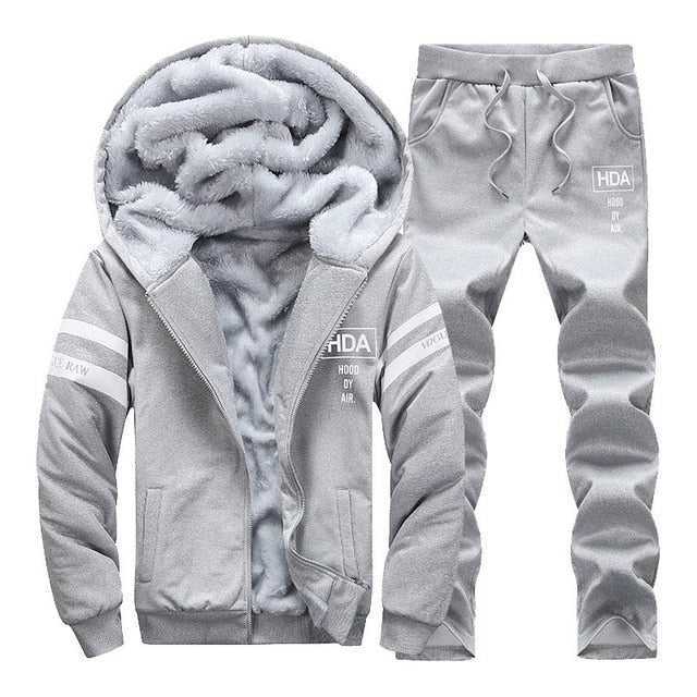Men's Sporting Fleece Thick Hooded Brand-Clothing Casual Track Suit - Acapparelstore