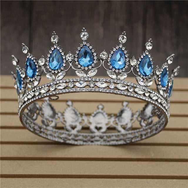 Pink Crystal Rose Gold Flower Wedding Crown TiarasWomen&