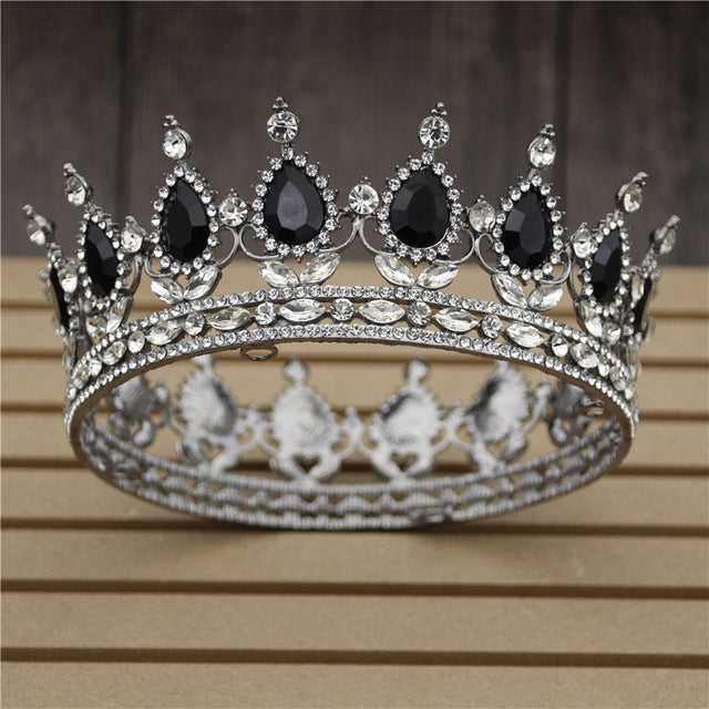Pink Crystal Rose Gold Flower Wedding Crown TiarasWomen&