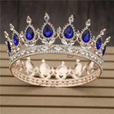 Pink Crystal Rose Gold Flower Wedding Crown TiarasWomen&