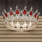 Pink Crystal Rose Gold Flower Wedding Crown TiarasWomen&