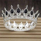 Pink Crystal Rose Gold Flower Wedding Crown TiarasWomen&
