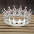 Pink Crystal Rose Gold Flower Wedding Crown TiarasWomen&