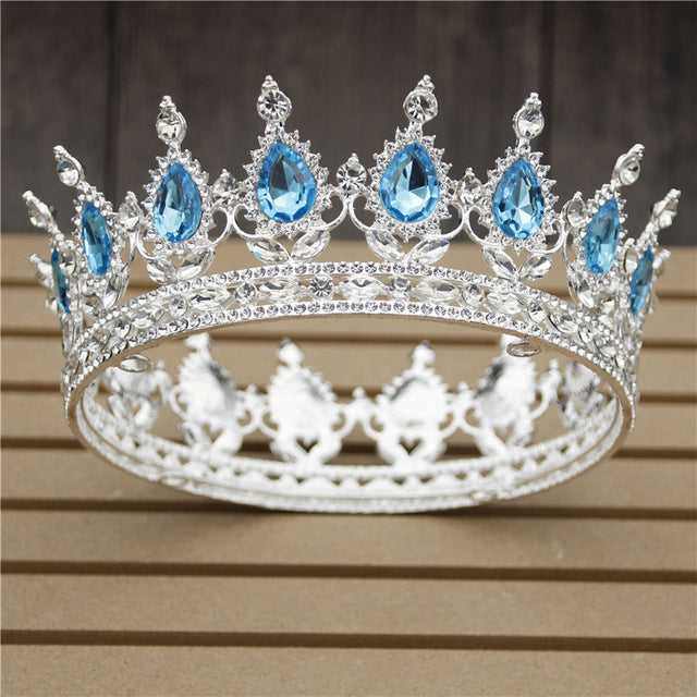 Pink Crystal Rose Gold Flower Wedding Crown TiarasWomen&