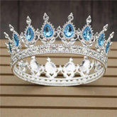 Pink Crystal Rose Gold Flower Wedding Crown TiarasWomen&