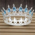 Pink Crystal Rose Gold Flower Wedding Crown TiarasWomen&