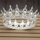 Pink Crystal Rose Gold Flower Wedding Crown TiarasWomen&