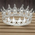 Pink Crystal Rose Gold Flower Wedding Crown TiarasWomen&
