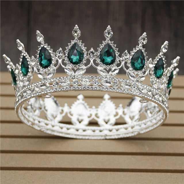 Pink Crystal Rose Gold Flower Wedding Crown TiarasWomen&