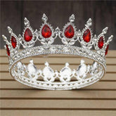 Pink Crystal Rose Gold Flower Wedding Crown TiarasWomen&