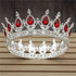 Pink Crystal Rose Gold Flower Wedding Crown TiarasWomen&
