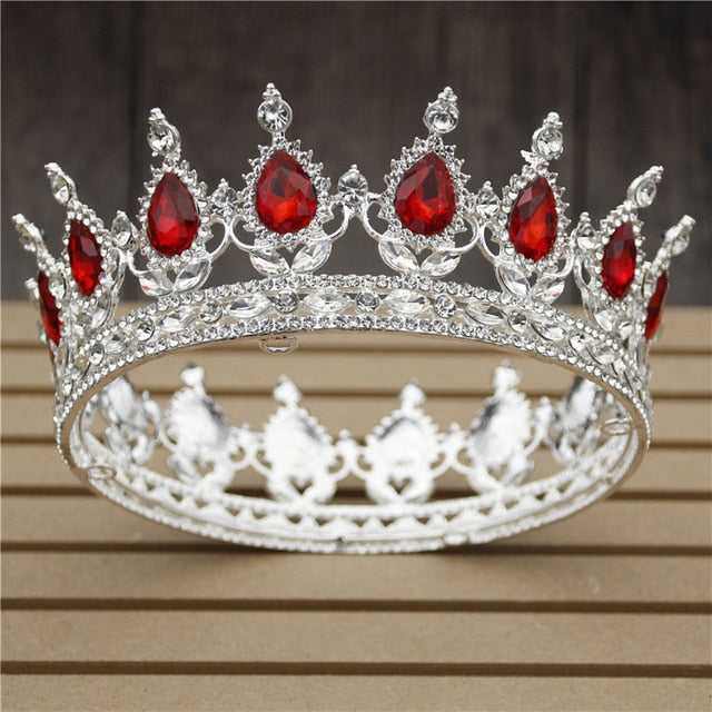 Pink Crystal Rose Gold Flower Wedding Crown TiarasWomen&