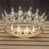 Pink Crystal Rose Gold Flower Wedding Crown TiarasWomen&