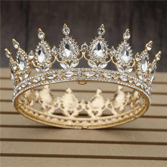 Pink Crystal Rose Gold Flower Wedding Crown TiarasWomen's Pink Crystal Rose Gold Flower Wedding Crown  Tiaras and Crowns