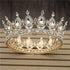 Pink Crystal Rose Gold Flower Wedding Crown TiarasWomen&