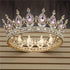 Pink Crystal Rose Gold Flower Wedding Crown TiarasWomen&