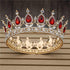Pink Crystal Rose Gold Flower Wedding Crown TiarasWomen&