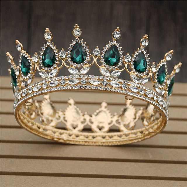 Pink Crystal Rose Gold Flower Wedding Crown TiarasWomen&