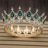Pink Crystal Rose Gold Flower Wedding Crown TiarasWomen&