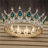 Pink Crystal Rose Gold Flower Wedding Crown TiarasWomen&