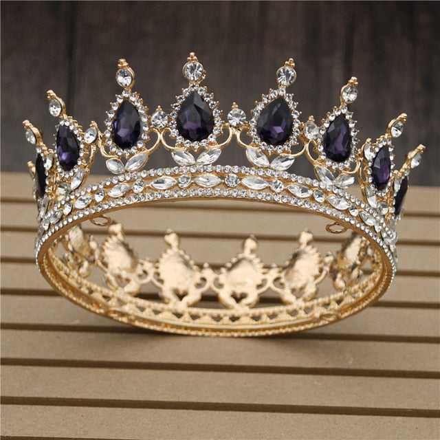 Pink Crystal Rose Gold Flower Wedding Crown TiarasWomen&