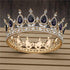 Pink Crystal Rose Gold Flower Wedding Crown TiarasWomen&