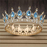 Pink Crystal Rose Gold Flower Wedding Crown TiarasWomen&