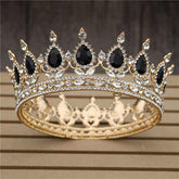 Pink Crystal Rose Gold Flower Wedding Crown TiarasWomen&