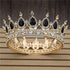 Pink Crystal Rose Gold Flower Wedding Crown TiarasWomen&