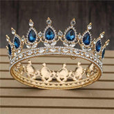 Pink Crystal Rose Gold Flower Wedding Crown TiarasWomen&