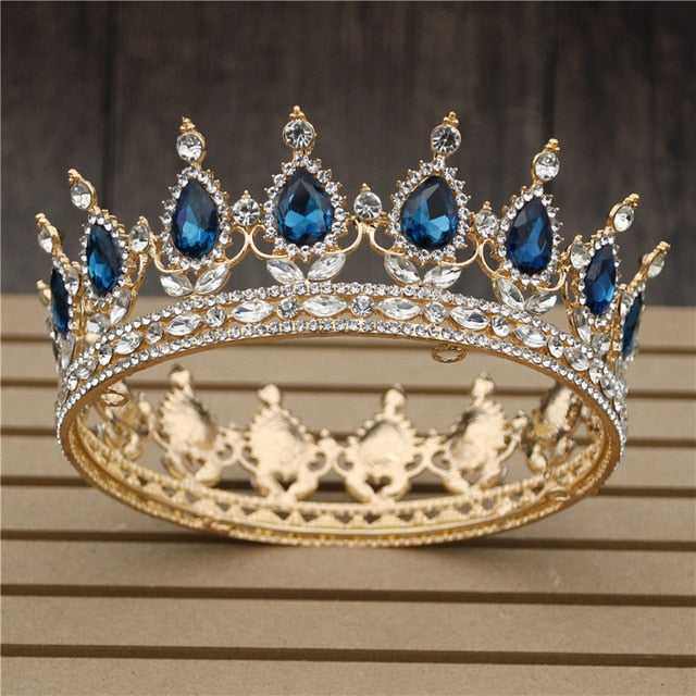 Pink Crystal Rose Gold Flower Wedding Crown TiarasWomen&