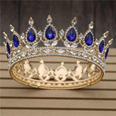 Pink Crystal Rose Gold Flower Wedding Crown TiarasWomen&