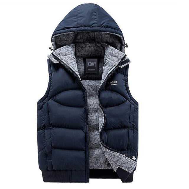 Men's Fashion Hooded Cotton-Padded Vest Thickening Waistcoat - Acapparelstore
