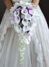 Waterfall Red Wedding Flowers Bridal Bouquets Artificial Pearls - Acapparelstore