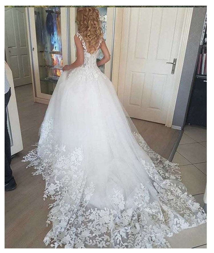 Elegant Robe de soiree Lace Wedding Dress Sweetheart Ball GownsElegant Robe de soiree  Lace Wedding Dress Sweetheart Ball Gowns