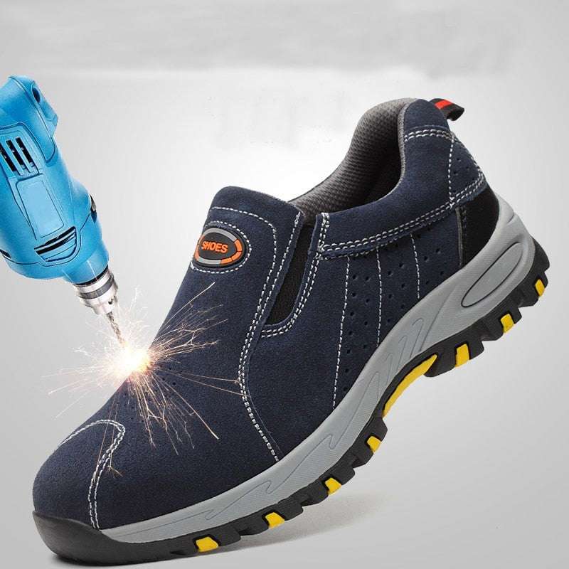 Steel Toe Safety Work Shoes Men Fashion Summer Breathable Slip On Casual Boots - Acapparelstore
