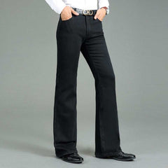 Men's Winter Thick Horned Jeans Warm Thicken Plus Velvet Flare Pants - Acapparelstore