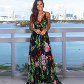 Elegant Long Sexy Beach Dress Women New High Waist Sleeveless V Neck Dress - Acapparelstore