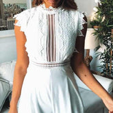 Summer Sleeveless Backless Ruffled Long Jumpsuit HollowElegant Women&