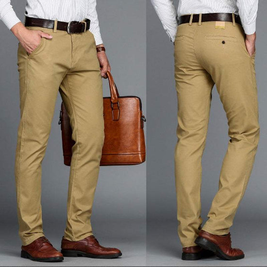 Cotton Casual Pants Stretch Male Trouser Long Straight PantsMen&