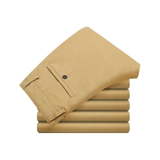 Cotton Casual Pants Stretch Male Trouser Long Straight PantsMen&