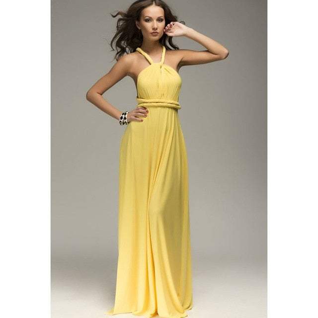 Women's Multiway Wrap Convertible Dress Boho Maxi Club Red Dress - Acapparelstore