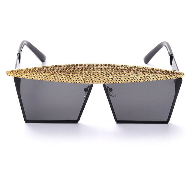 Vintage Square Sunglasses Women Men Luxury Flat Top Metal Steampunk Sunglasses - Acapparelstore